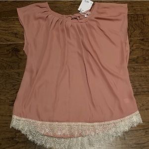LC Lauren Conrad blouse lace trim